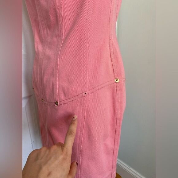 90s Anne Klein Sample Dress Bubble Gum Pink Dress - Picture 13 of 13